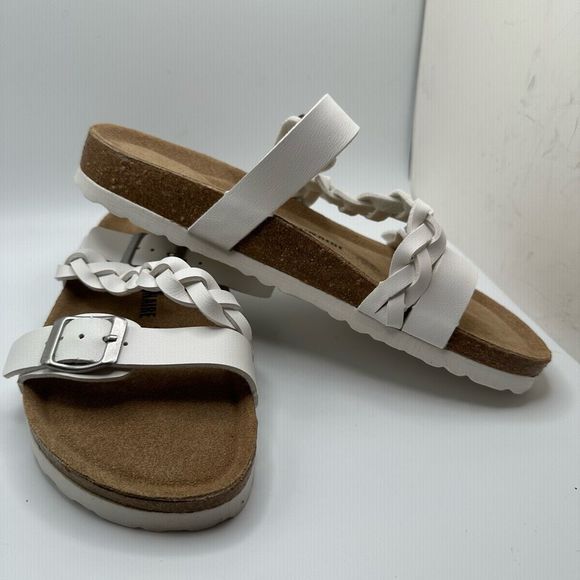 CUSHIONAIRE Women's  Cork footbed Sandal with +Comfort  8.5 WHITE - Picture 6 of 7